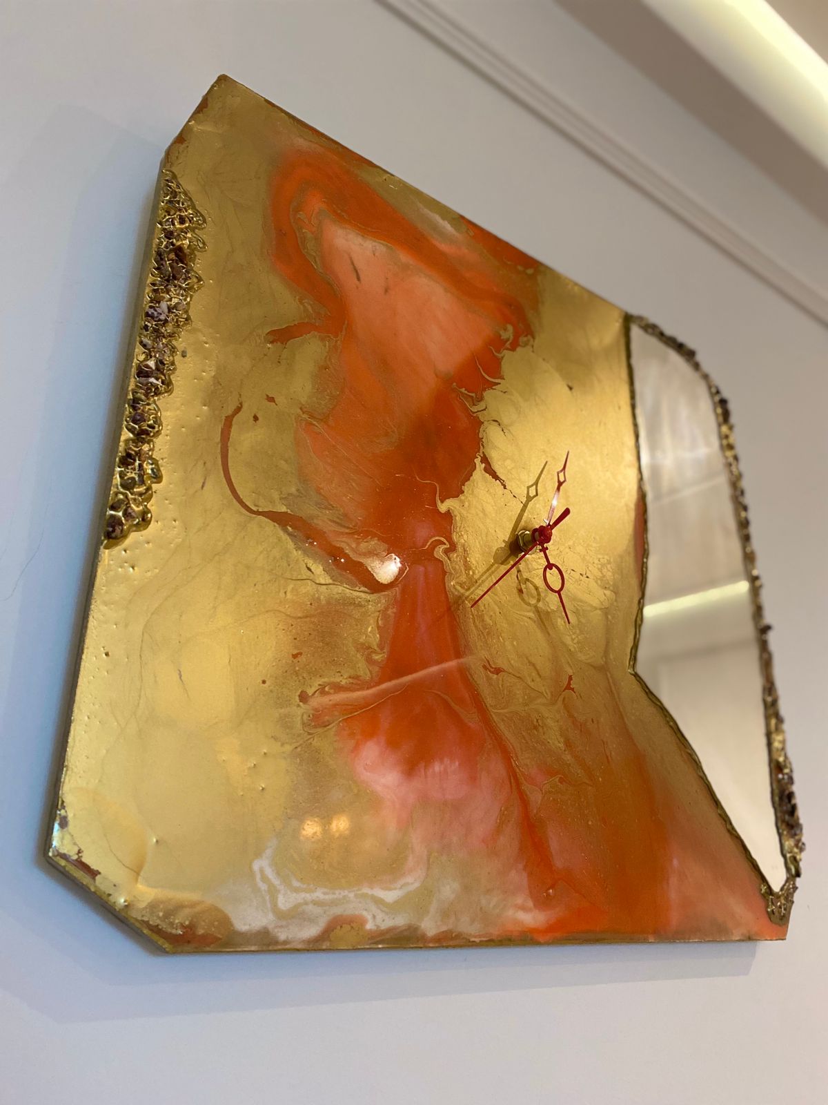 RELÓGIO FOGO DOURADO 40X44CM