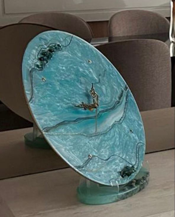 RELÓGIO MÁRMORE COM BASE 35cm