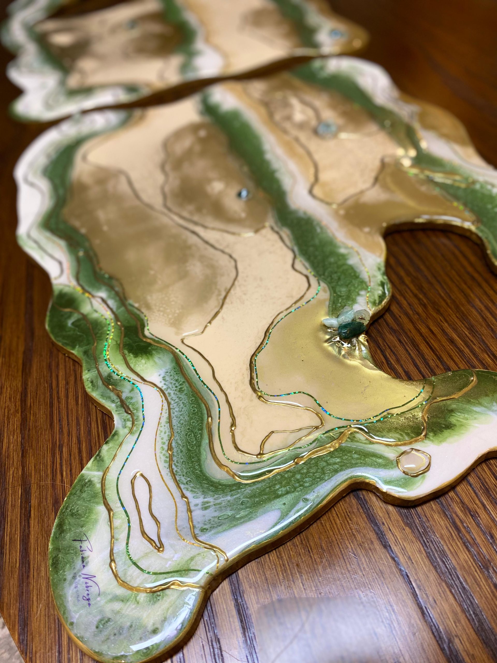 DUO DE QUADROS VERDES CAMINHOS 54x41CM E 35x47CM